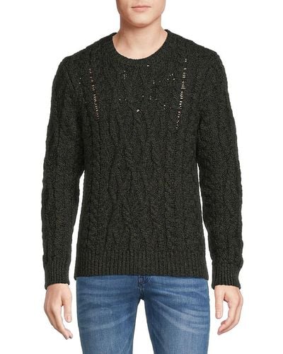 The Kooples Cable Knit Wool Sweater - Black