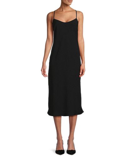 Bobeau Solid Slip Dress - Black