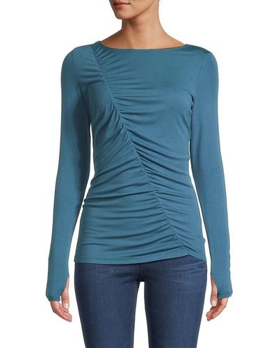 Capsule 121 Bell Ruched Long Sleeve T Shirt - Blue