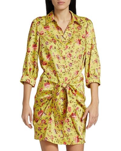 Cinq À Sept Gaby Floral Belted Mini Dress - Yellow