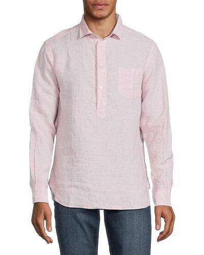 Swims 'Amalfi Striped Linen Popover Shirt - Red