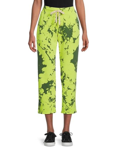 NSF Venice Abstract Print Cropped Trousers - Green