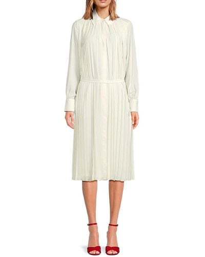 Jason Wu Pleated Midi Shirt Dress - Blue