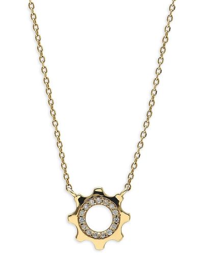 Anzie Jac+jo 14k Yellow Gold & 0.07 Tcw Diamond Cog Pendant Necklace - Metallic