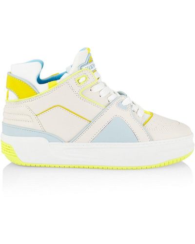 Just Don Tennis Courtside Mid-Top Sneakers - White