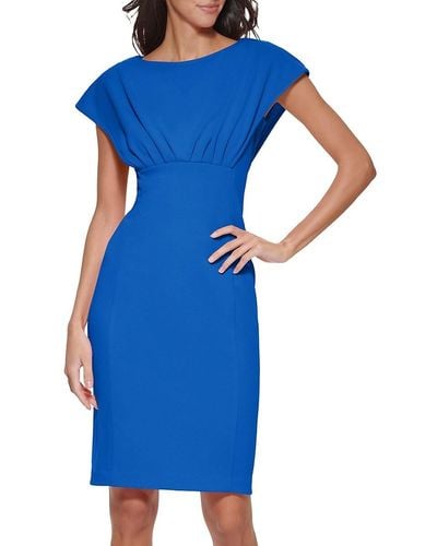 Calvin Klein Knee Length Sheath Dress - Blue