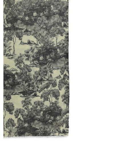 Fraas Fringed Tree-print Scarf - Gray