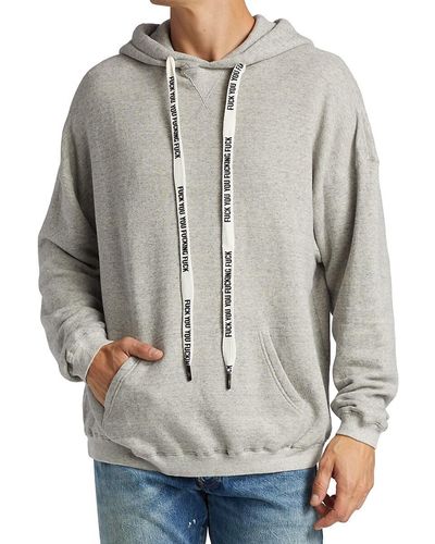 R13 Oversized Drawstring Hoodie Sweatshirt - Gray