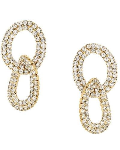 Ettika 18k Goldplated & Glass Crystal Link Drop Earrings - Metallic