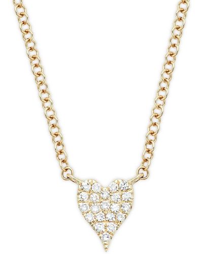 Saks Fifth Avenue 14K & Diamond Heart Pendant Necklace - Metallic