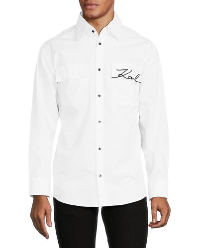 Karl Lagerfeld Logo Shirt - White