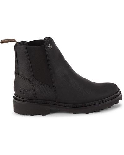 Barbour Ellison Leather Chelsea Lug Boots - Black
