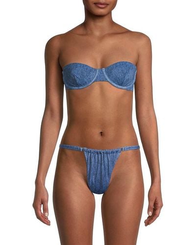 WeWoreWhat Balconette Bikini Top - Blue