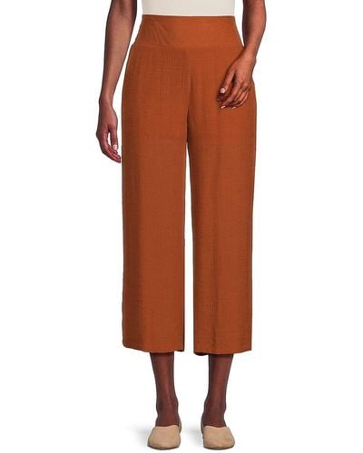 Nanette Lepore Solid Cropped Trousers - Brown