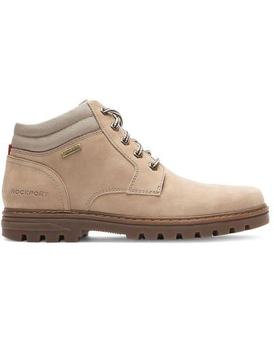 Rockport Nubuck Leather Ankle Boots - Natural