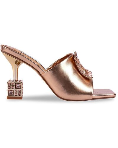 Lady Couture Casino Embellished Faux Leather Sandals - Brown