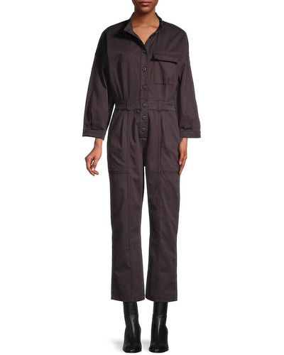 Current/Elliott The Meta Washed Jumpsuit - Brown