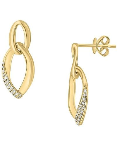 Effy 14k Yellow Gold & 0.11 Tcw Diamond Drop Earrings - Metallic