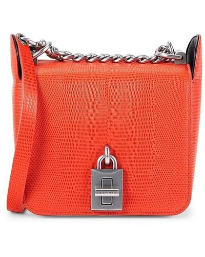 Rebecca Minkoff Love Too Small Square Lizard Embossed Leather Crossbody Bag - Red