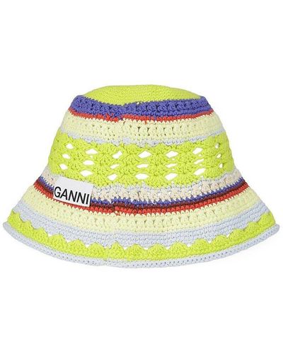 Ganni Crochet Bucket Hat - Gray