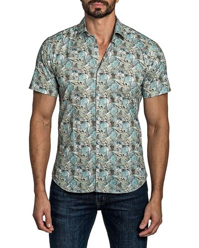 Jared Lang 'Tropical Button Down Shirt - Green