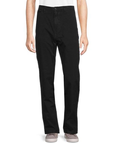 Billy Reid Standard Fit Washed Pima Cotton Chino Pants - Black