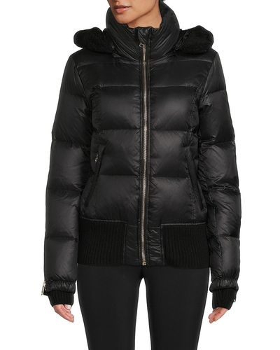 Nicole Benisti Moritz Faux Fur Trim Down Puffer Jacket - Black