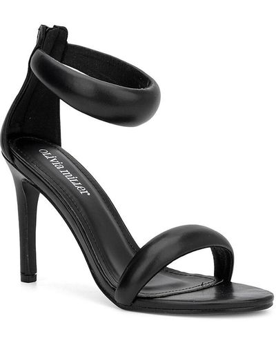 Olivia Miller Maldives Ankle Strap Stiletto Sandals - Black