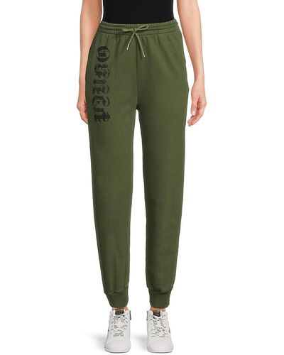 Pinko Logo Drawstring Joggers - Green