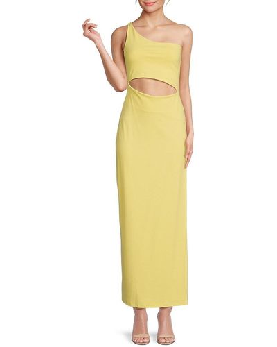 Susana Monaco 'One Shoulder Cutout Midaxi Sheath Dress - Yellow