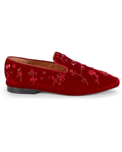 Robert Clergerie Olia Embellished Pattern Loafers - Red