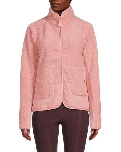 SAGE Collective City Faux Shearling Jacket - Pink