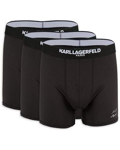 Karl Lagerfeld 3-pack Logo Band Boxer Briefs - Black