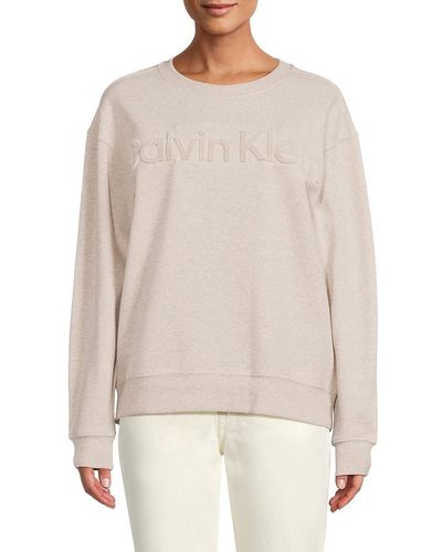 Calvin Klein Logo Dropped Shoulder Sweatshirt - White