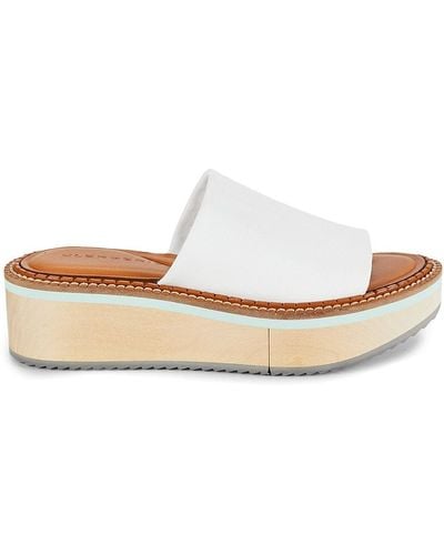 Robert Clergerie Fast4 Colorblock Leather Platform Sandals - White