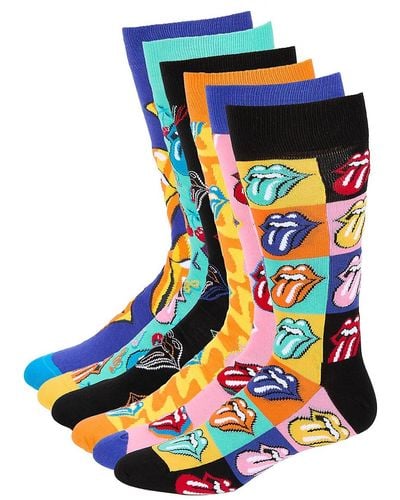 Happy Socks 6-Pack Rolling Stones Socks Gift Set - Blue