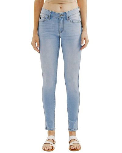 Kancan Mid Rise Super Skinny Jeans - Blue