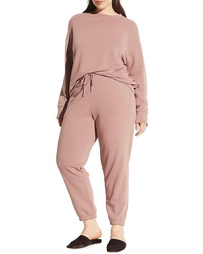 Vince Plus Essential Solid Drawstring Joggers - Pink