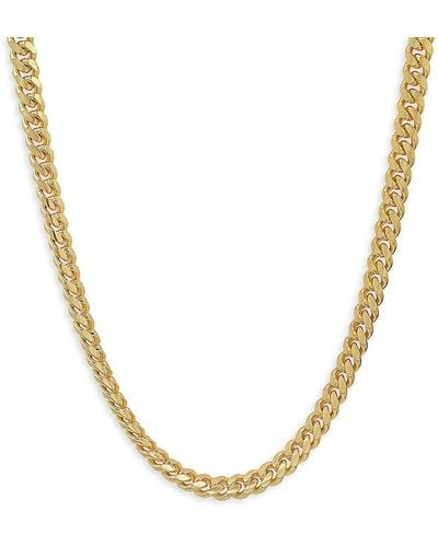 Anthony Jacobs Sterling Silver Cuban Link Chain Necklace - Metallic