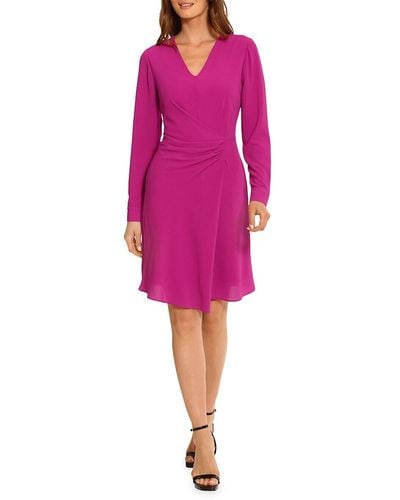 Maggy London Crepe Faux Wrap Dress - Pink