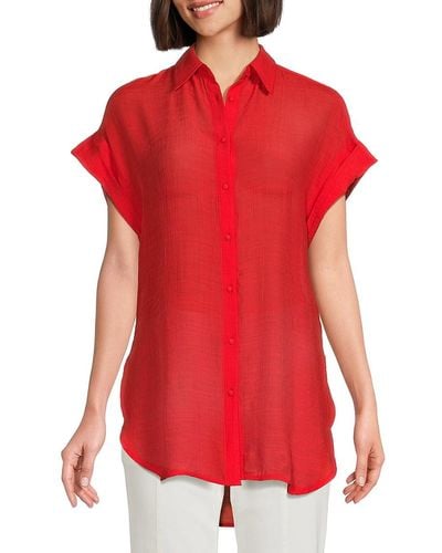 Nanette Lepore Side Slit Shirt - Red