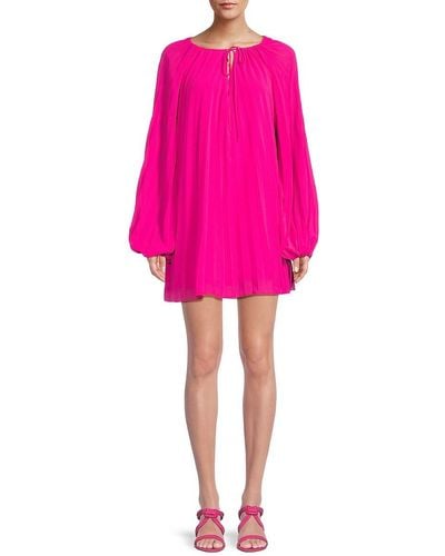 Line & Dot Kayla Pleated Tunic Shift Dress - Pink