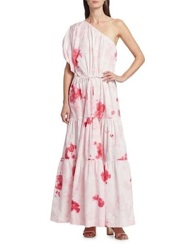 SWF Asymmetric Cotton Maxi Dress - Pink