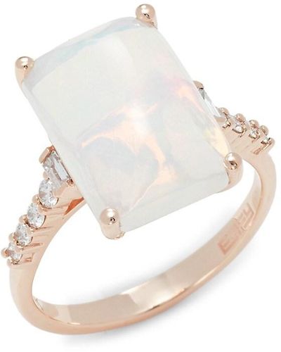 Effy 14k Rose Gold, Opal & Diamond Ring/size 7 - White