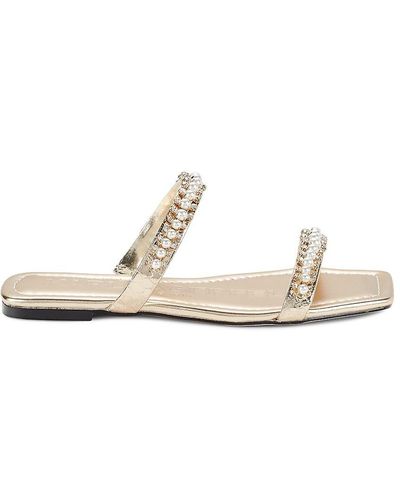 Karl Lagerfeld Penna Faux Pearl Embellished Flat Sandals - White