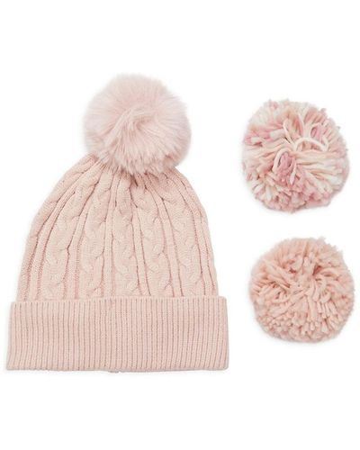 Vince Camuto Pick-a-pom Faux Fur Beanie - Pink