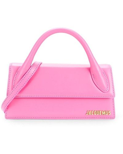 Jacquemus Long Le Chiquito Leather Two Way Top Handle Bag - Pink