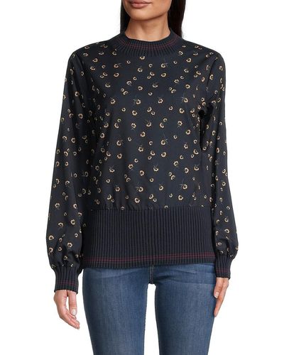 French Connection Mahi Floral Top - Black