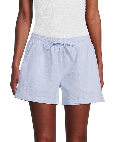 Saks Fifth Avenue Saks Fifth Avenue Linen Blend Shorts - Blue