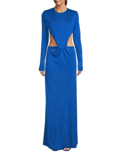 FARM Rio Cutout Maxi Sheath Dress - Blue